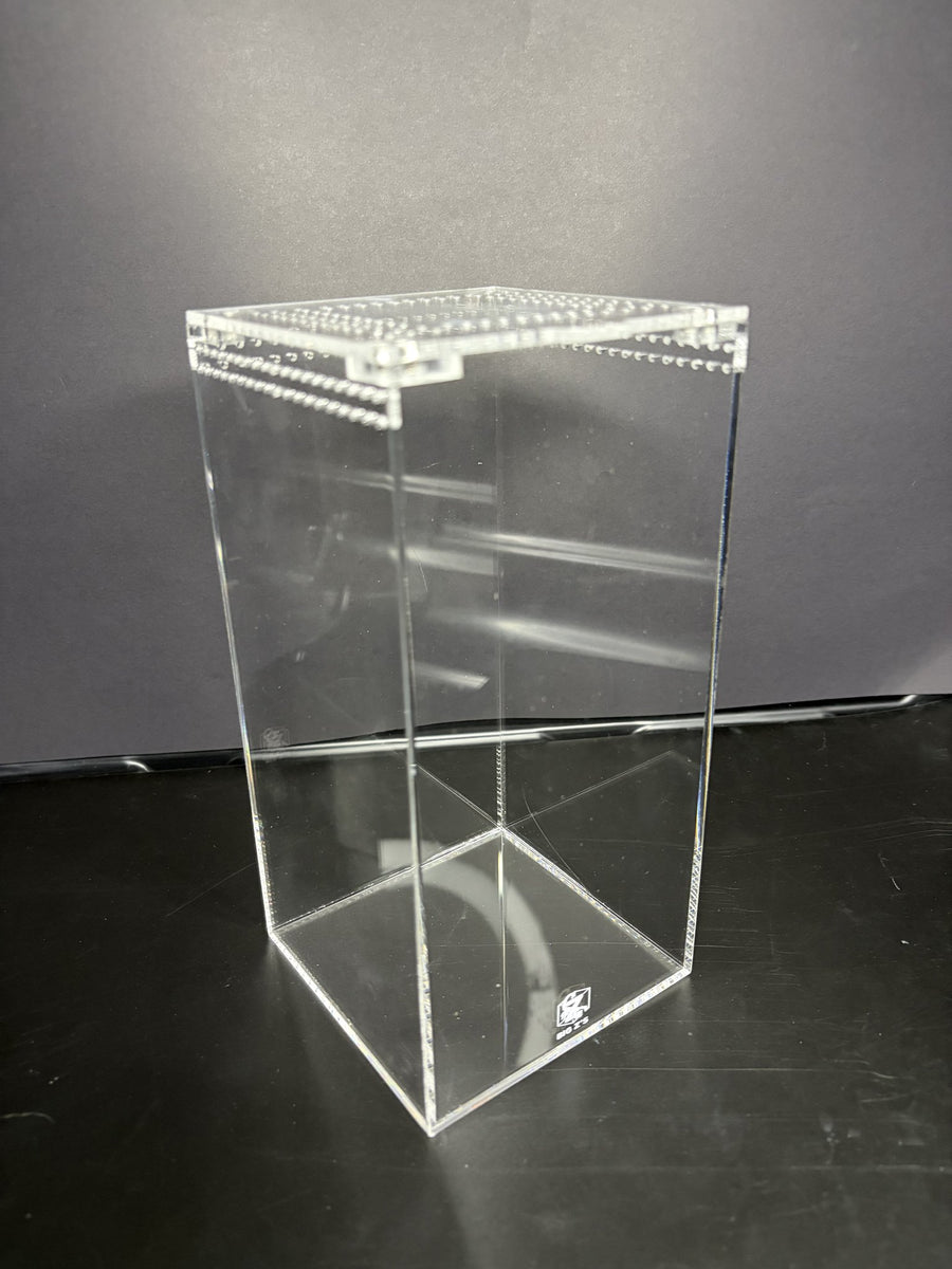 Arboreal Acrylic Enclosure, 4 x 4 x 8 in clear acrylic enclosure with ventilated locking lid
