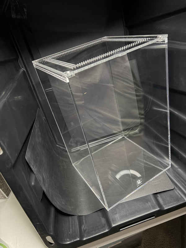 Arboreal Acrylic Enclosure, 10 x 10 x 16 in clear acrylic enclosure with ventilated locking lid