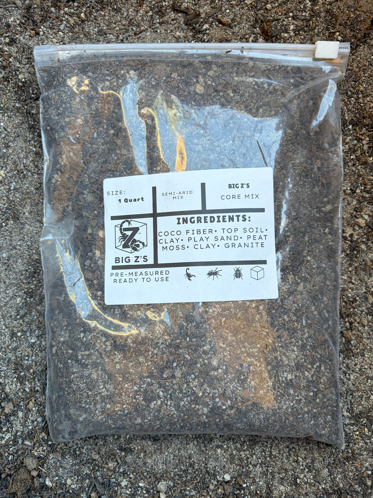 Big Z's Semi-Arid Mix in a labeled 1-quart bag