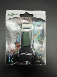 Repti Zoo SH150 digital thermo-hygrometer, packaged front on tabletop